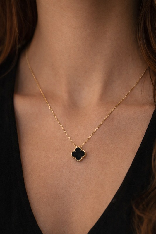 Gold Quatrefoil Pendant Necklace
