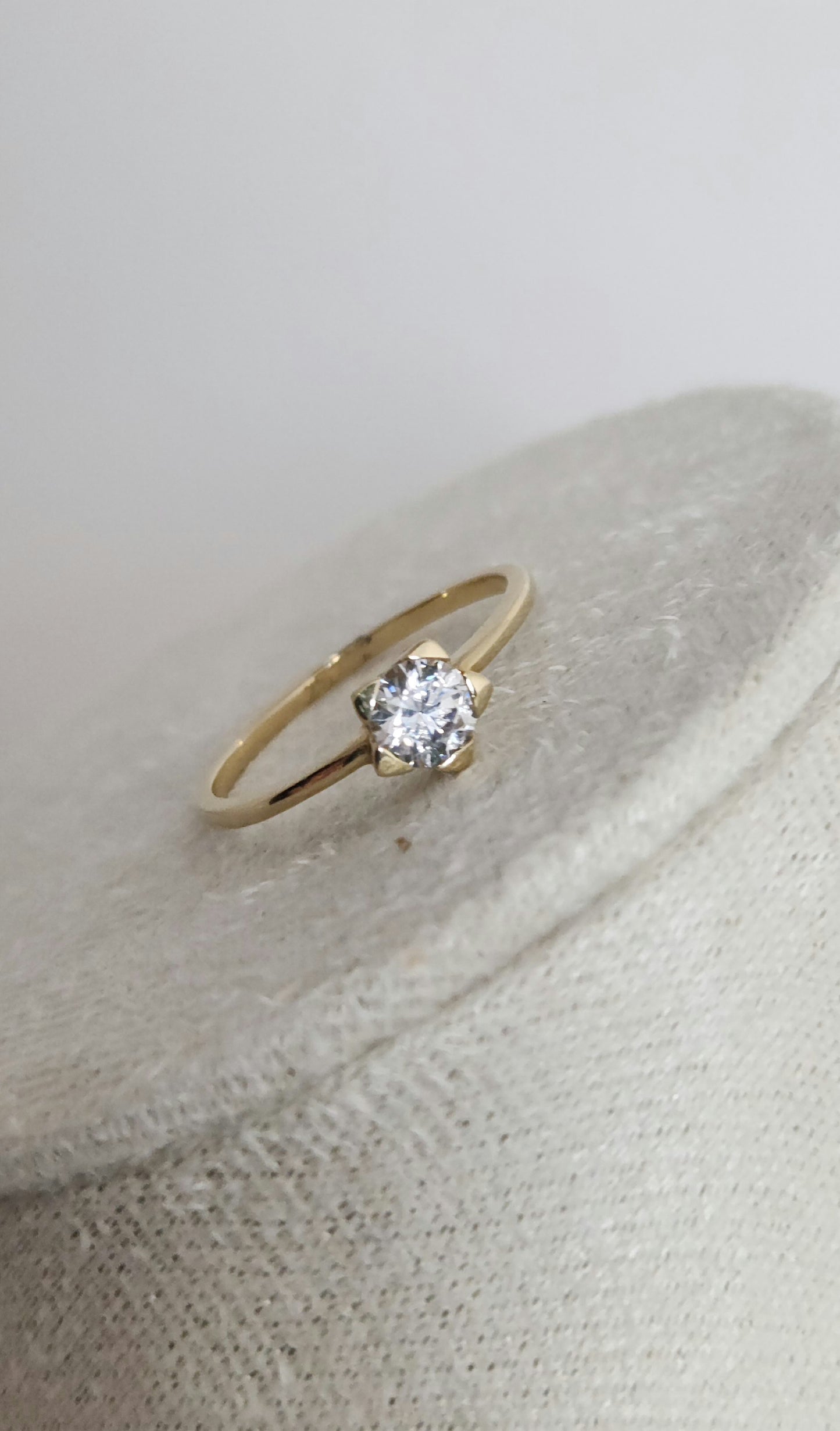 Timeless Sparkle 14K Gold Solitaire Ring.