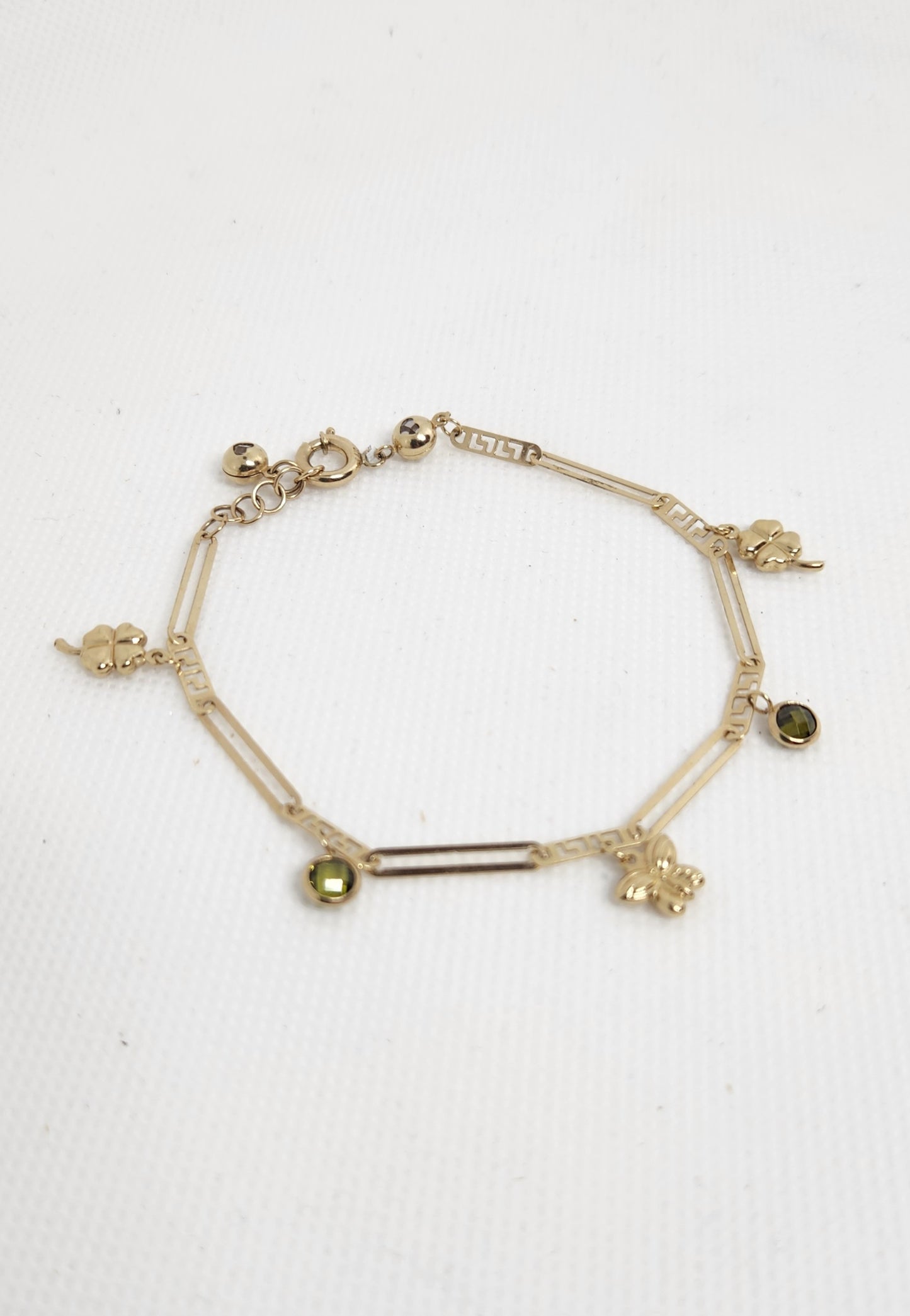 Gold Link Bracelet with Decorative Details
