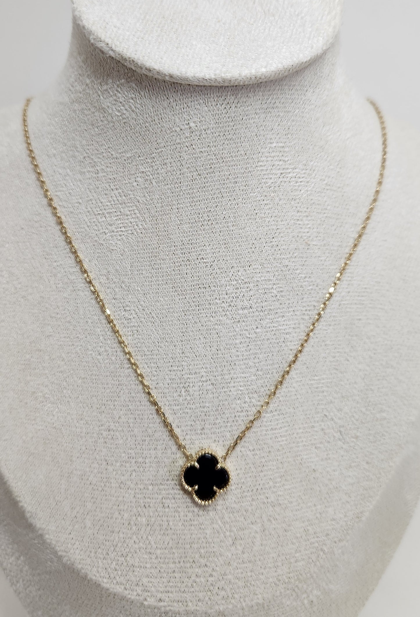 Gold Quatrefoil Pendant Necklace