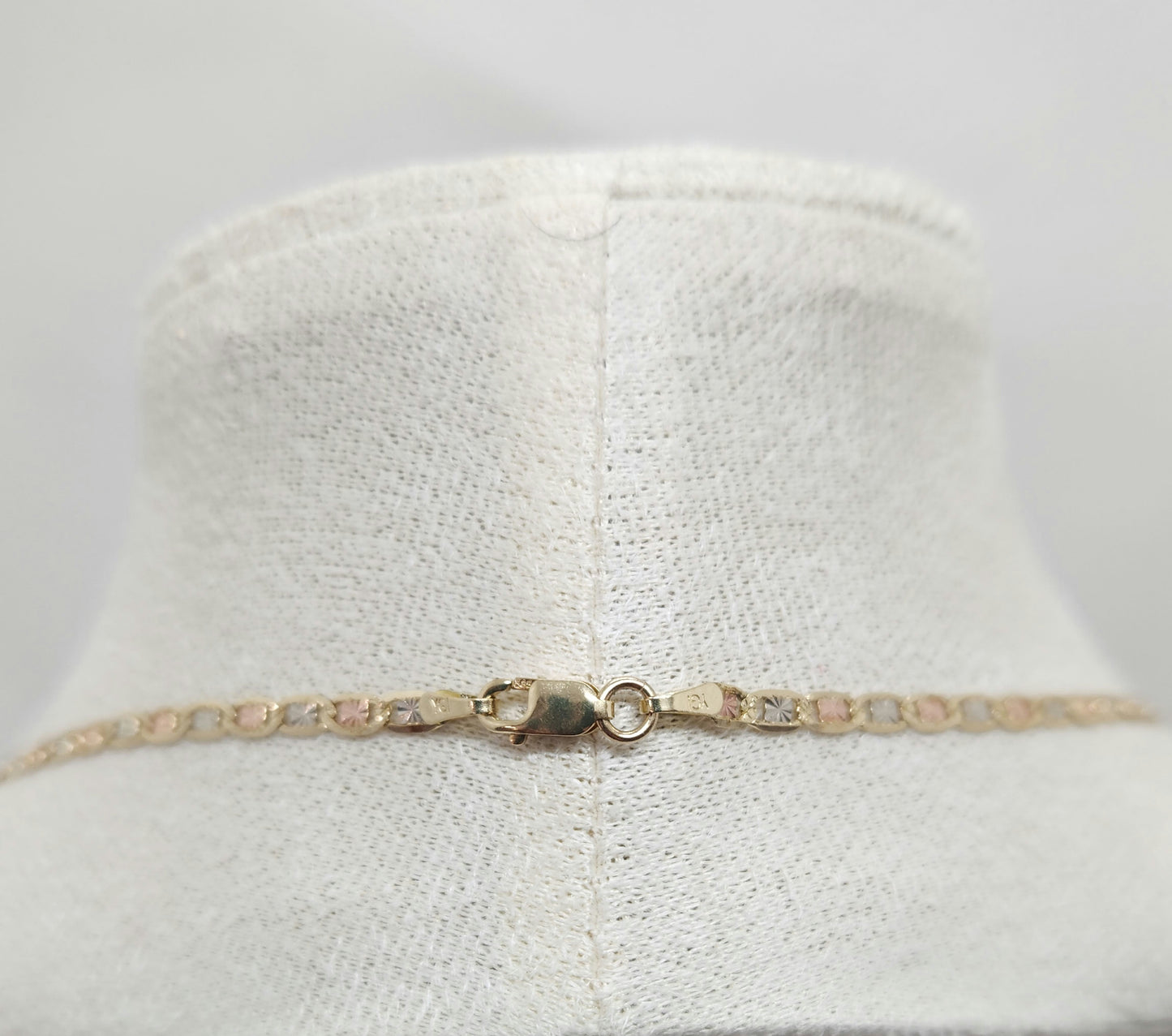 14K Gold Tri-Color Chain – Diamond Cut Finish (Yellow, White & Rose Gold)