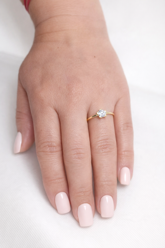 Timeless Sparkle 14K Gold Solitaire Ring.