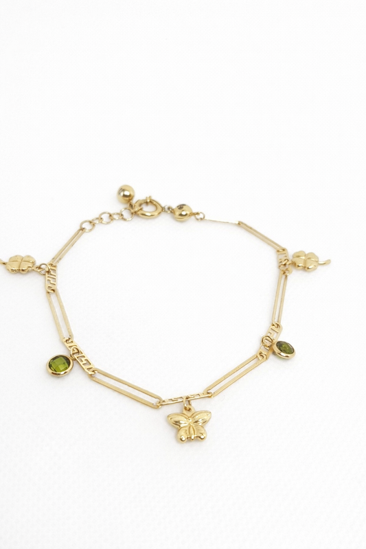 Gold Link Bracelet with Decorative Details